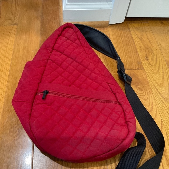 L.L. Bean Handbags - LL Bean Red Quilted Healthy Back Sling Bag